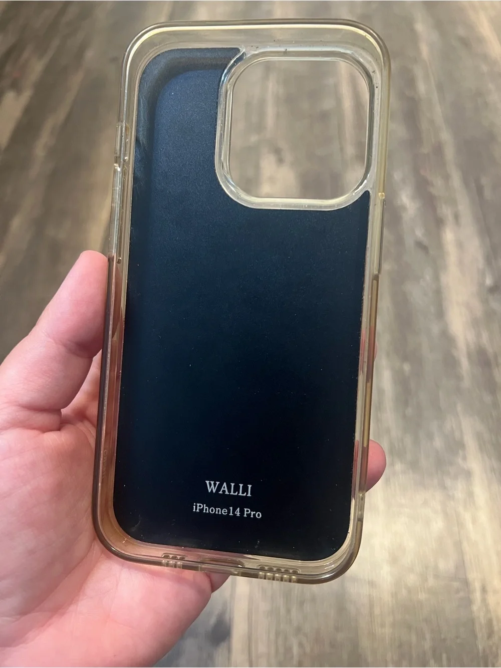 Walli iPhone 14 Pro Wallet Phone Case in Huckleberry Vegan Leather Finger Strap